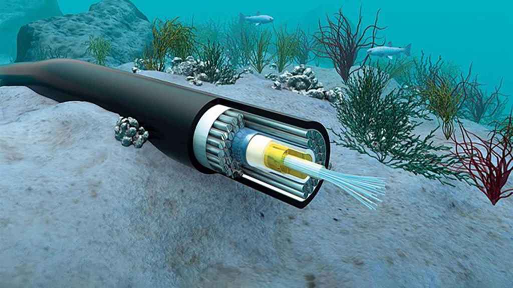Representación del interior de un cable submarino.
