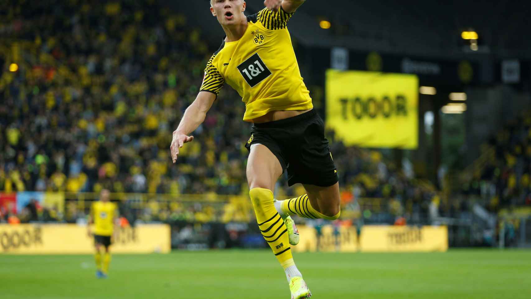 Erling Haaland, celebrando un gol