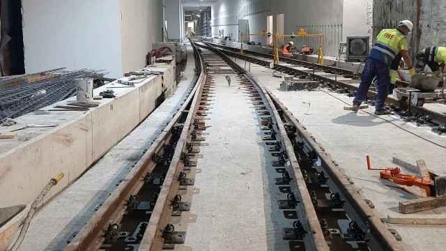 Imagen de archivo de los trabajos de construcción en el interior del túnel del Metro de Málaga.
