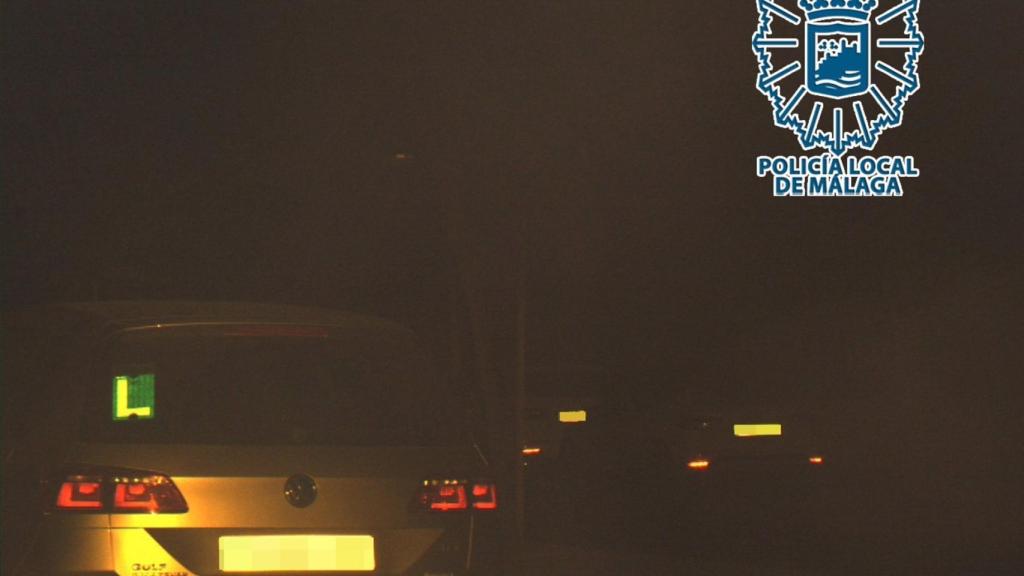 Imagen del coche implicado en la persecución, en Málaga.