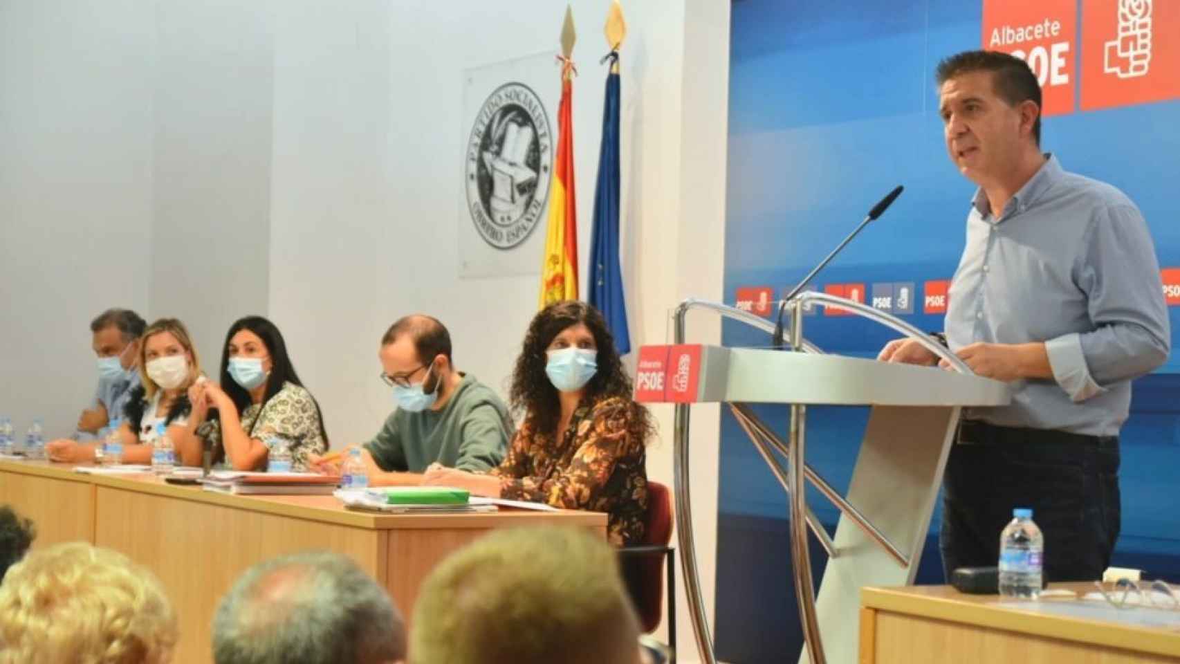 Santiago Cabañero durante su intervención en el Comité Provincial del PSOE de Albacete de este sábado