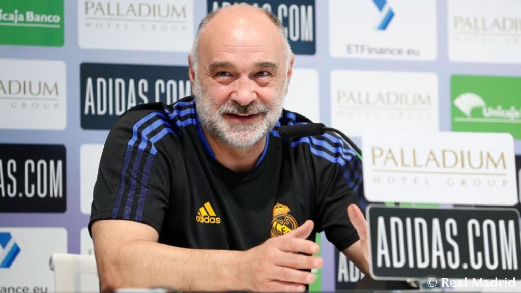 Pablo Laso, en rueda de prensa de la Liga Endesa