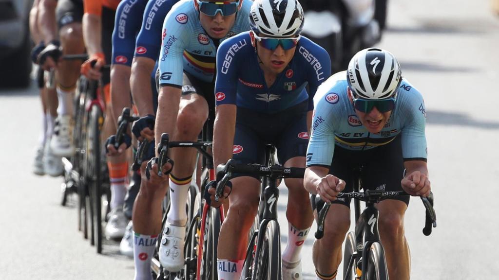 Remco Evenepoel, durante el Mundial de ciclismo de Flandes de 2021