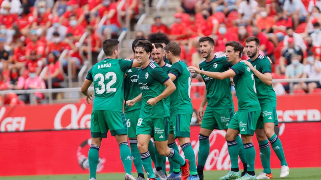 Osasuna celebra un gol contra el Mallorca