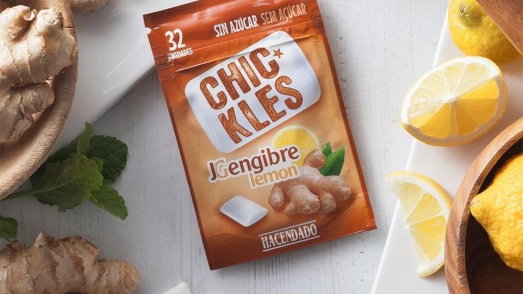 Chicles de jengibre y limón, uno de los sabores disponibles, dentro de la línea clásica de Mercadona.