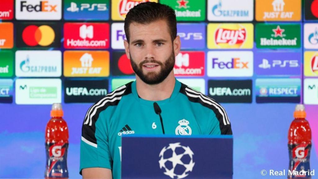 Nacho Fernández, en rueda de prensa de la Champions League
