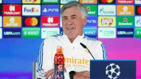 Carlo Ancelotti, en rueda de prensa de la Champions League