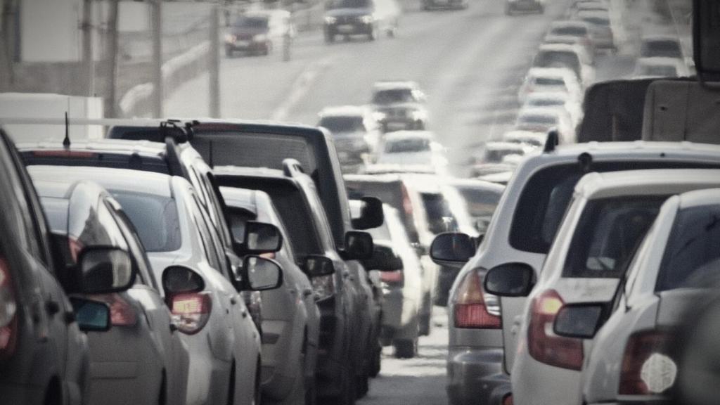 A traffic jam in Madrid