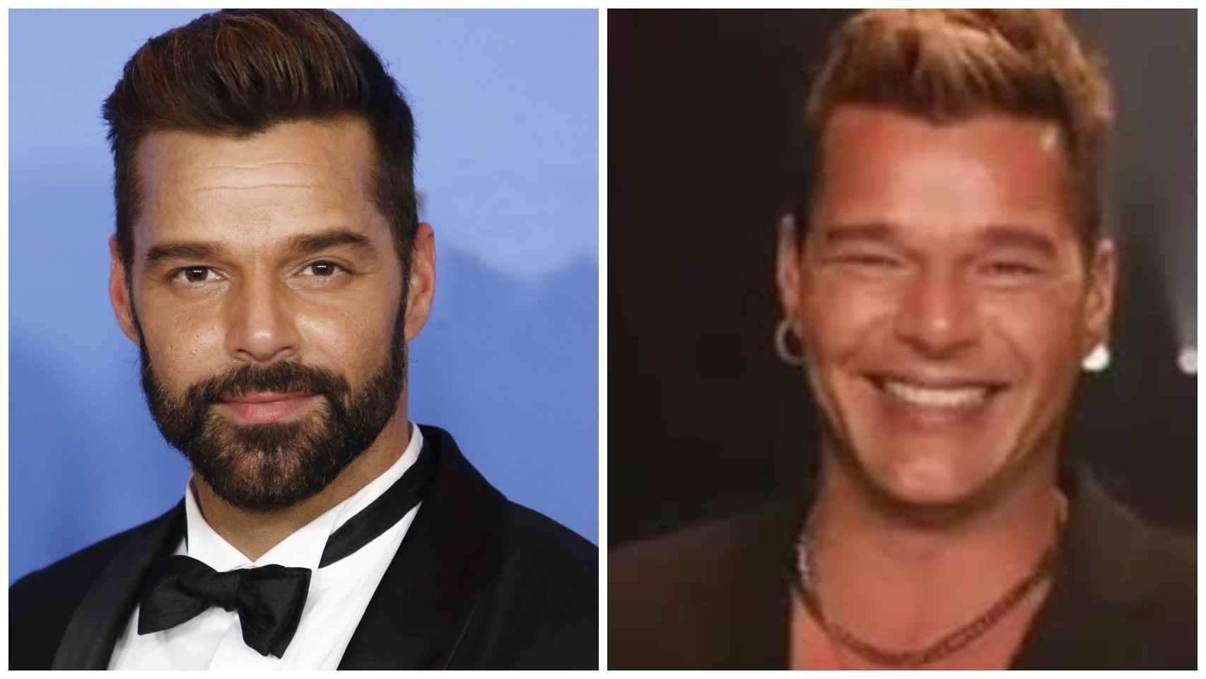 Ricky Martin, antes de su último retoque estético, a la izquierda. A la derecha, su aspecto actual.