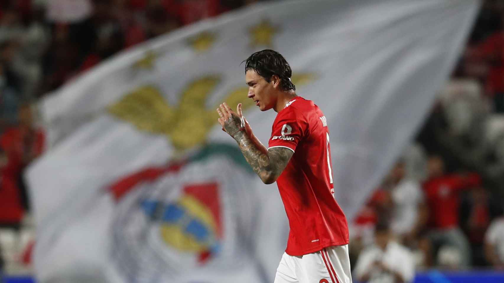 Darwin Núñez celebra su gol con el Benfica en la Champions League 2021/2022