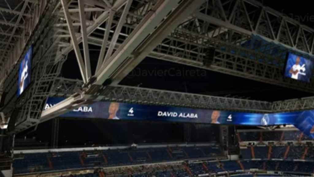 Recreación del marcador del Santiago Bernabéu realizada por Javier Caireta