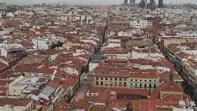 Vista de Madrid con las cuatro torres al fondo.