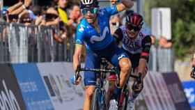 Alejandro Valverde celebra una victoria en el Giro de Sicilia