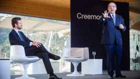 El presidente del PP, Pablo Casado, este viernes, en Cartagena, junto al expresidente de México, Felipe Calderón.