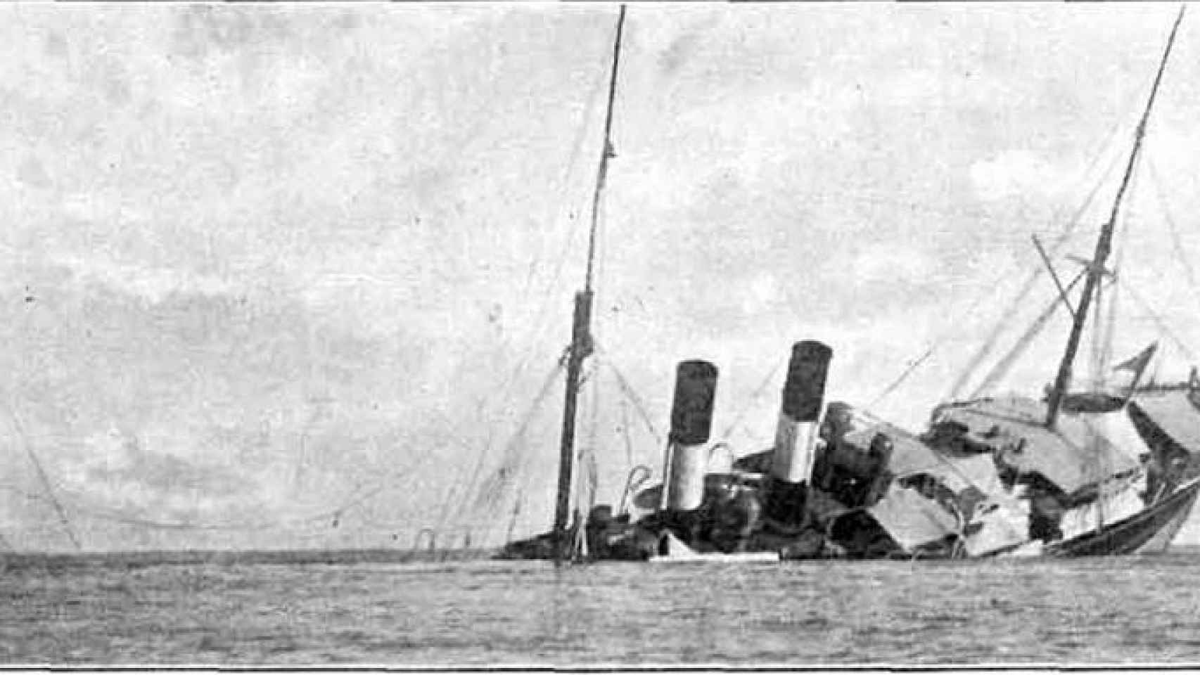 El Sirio, hundido el 4 de agosto de 1906, frente a la Barra de Cabo de Palos.