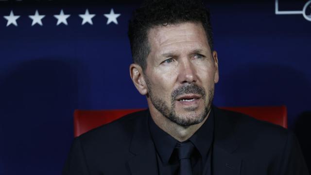 Simeone, en el banquillo del Atlético