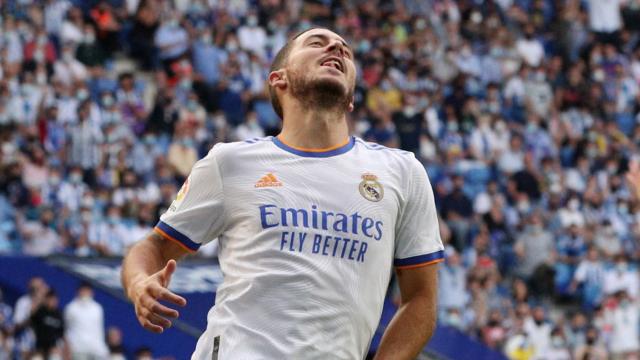 Eden Hazard tras ser anulado su gol al Espanyol