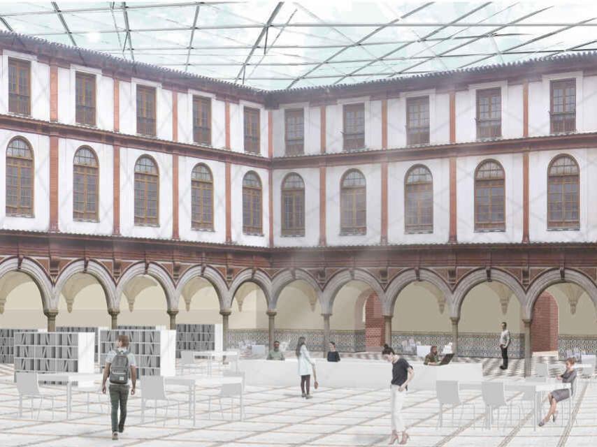 Infografía de la obra de recuperación de uno de los patios.
