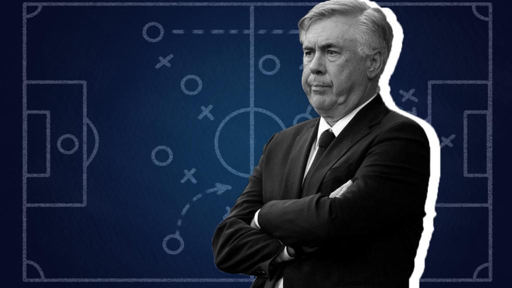 Carlo Ancelotti y la pizarra del Real Madrid