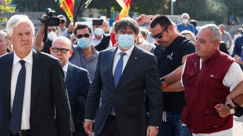 Carles Puigdemont a su llegada al Tribunal de Apelación de Sassari (Cerdeña).