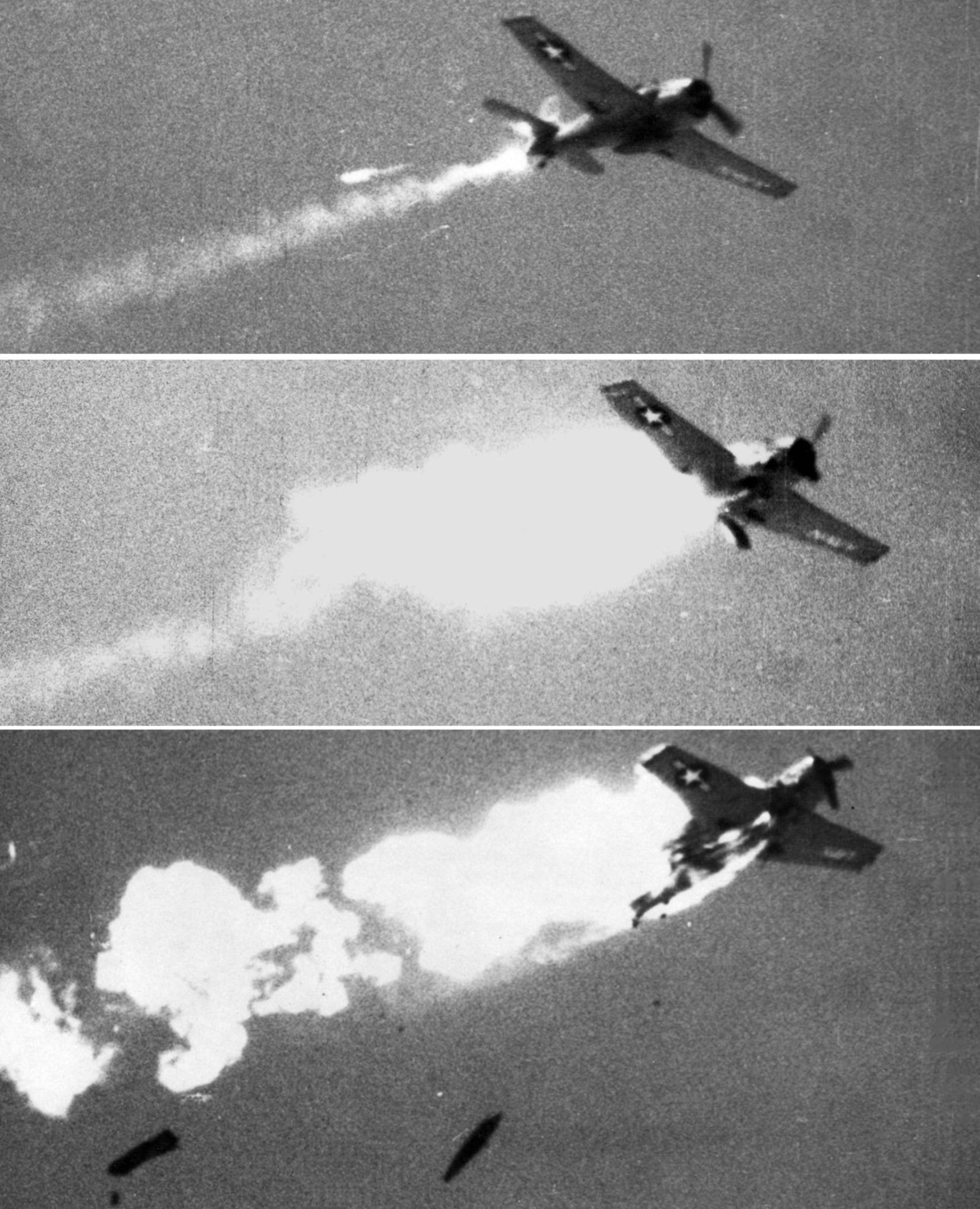 Un misil Sidewinder en acción durante unas pruebas.