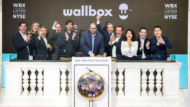 El equipo de Wallbox durante la jornada en la que la empresa comenzó a cotizar en la Bolsa de Nueva York.