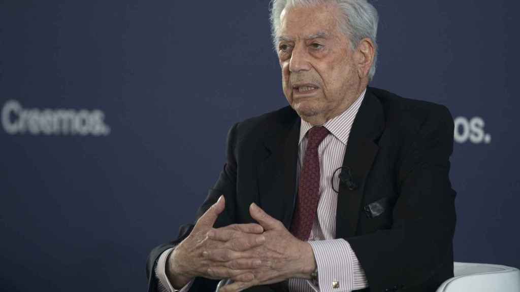 El escritor peruano Mario Vargas Llosa en la Convención del PP la pasada semana.