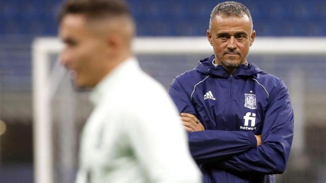 Luis Enrique, dirigiendo a la Selección