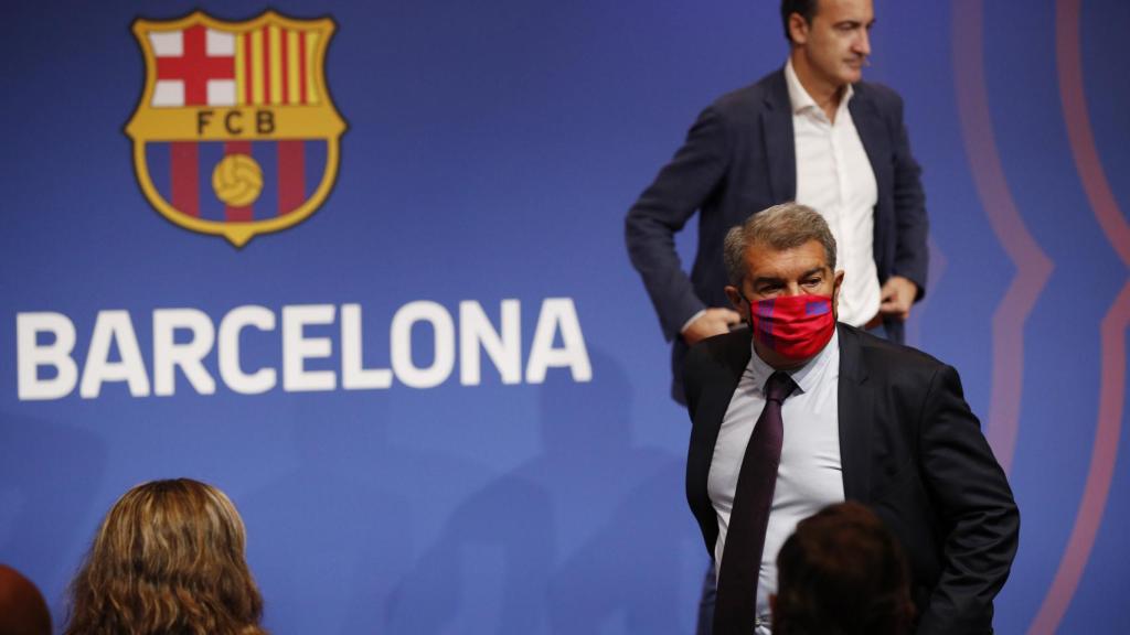 Ferran Reverter y Joan Laporta, en la presentación de la Due Diligence