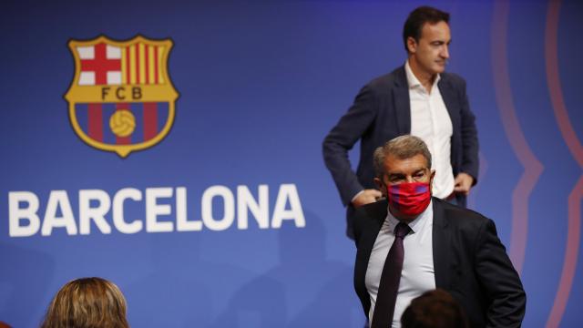 Ferran Reverter y Joan Laporta, en la presentación de la Due Diligence