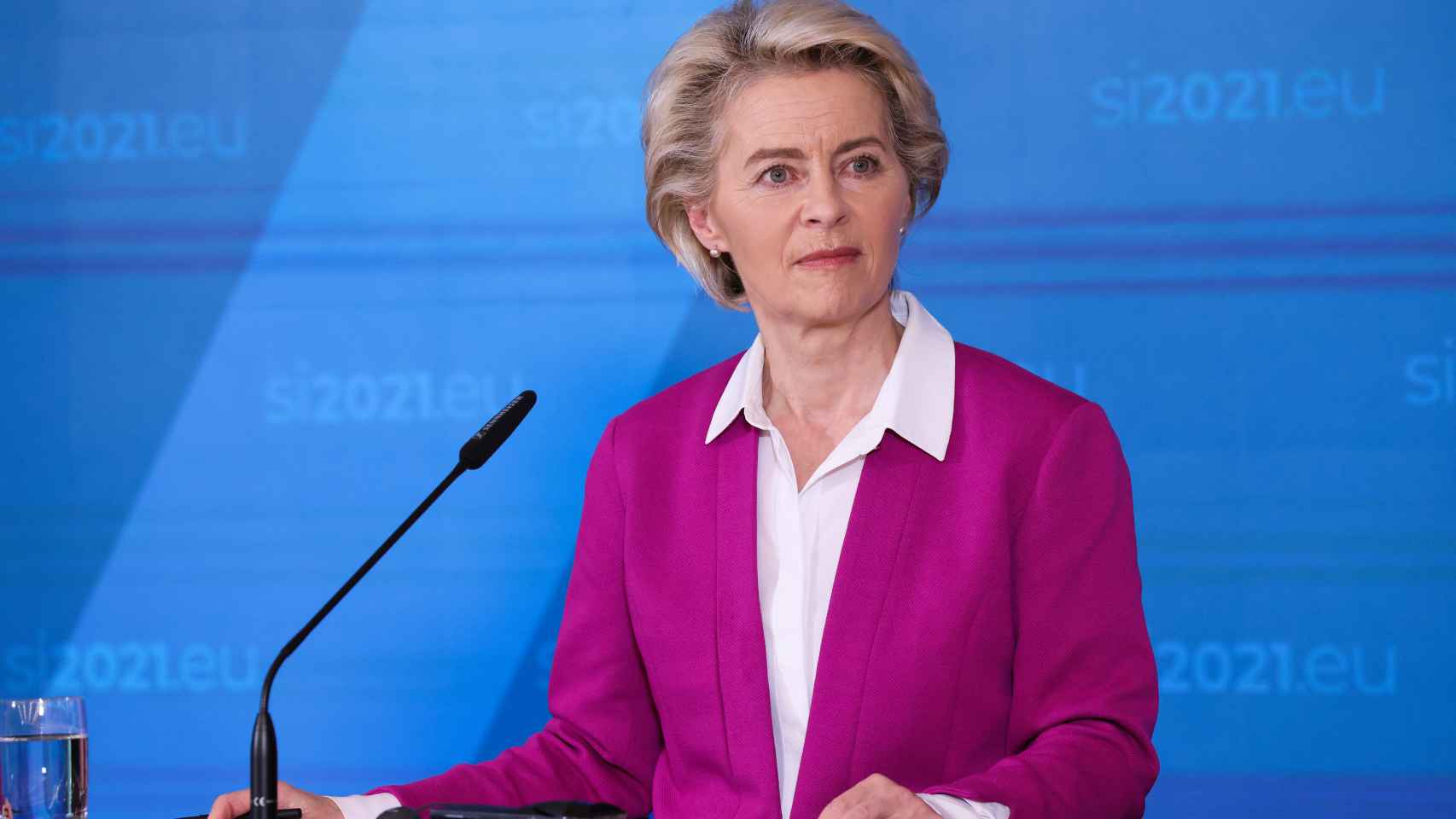 La presidenta Ursula von der Leyen, durante una rueda de prensa