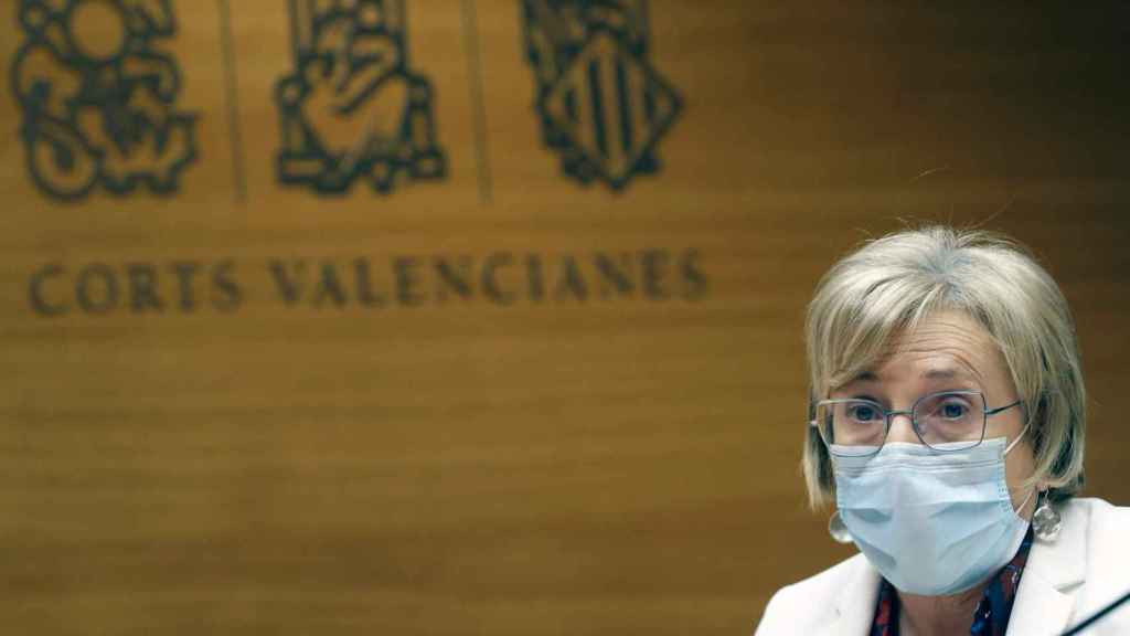 La consellera de Sanidad, Ana Barceló, en su comparecencia ante Les Corts para informar sobre la reversión de Torrevieja.
