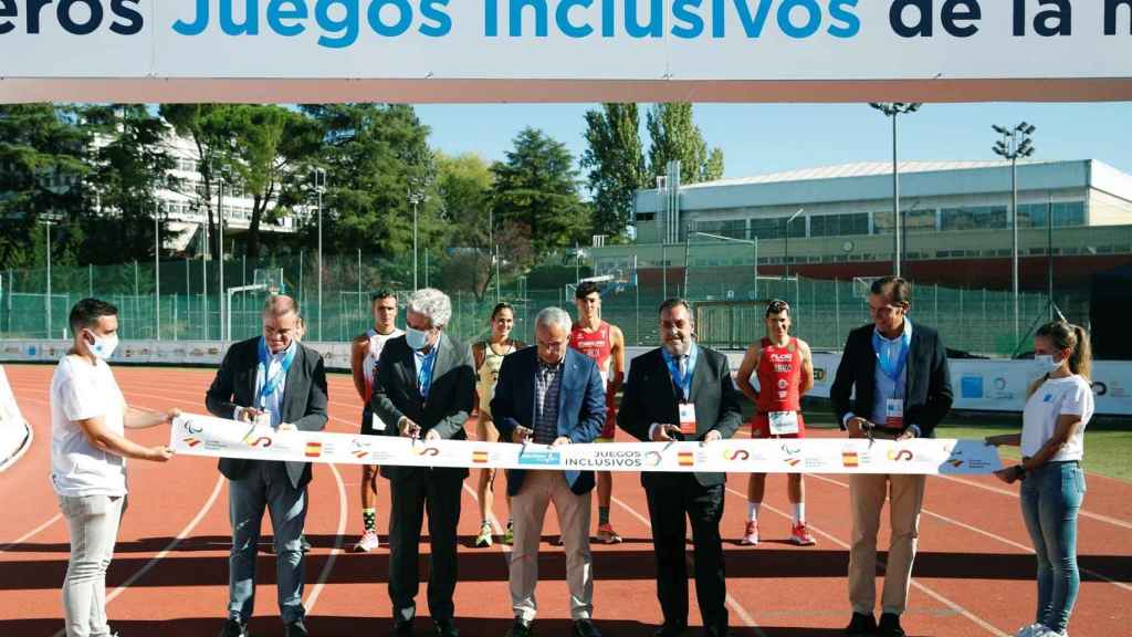 Inauguración de los Juegos Inclusivos con Alejandro Blanco (COE), Miguel Carballeda (CPE) y José Manuel Franco (CSD)