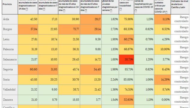 Incidencia COVID en Castilla y León