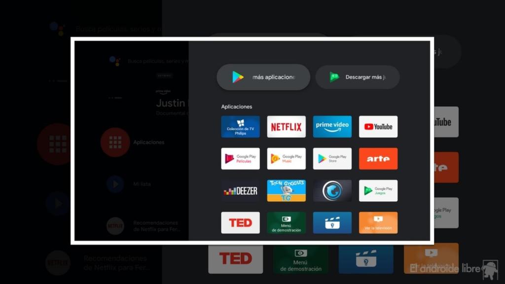 Animación de la captura pantalla en Android TV