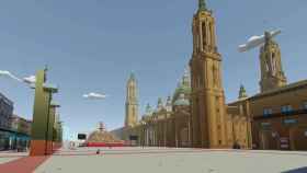Entorno virtual de la plaza del Pilar, desarrollado por Imascono para 2020 y que este año tendrá mejoras.