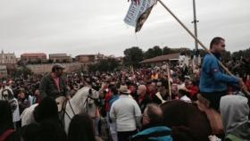 Los preparativos de la Plaza de Tordesillas para celebrar el Toro de la Vega