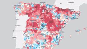 Mapa del estudio sobre movilidad en base a la telefonía móvil, disponible en la web del INE