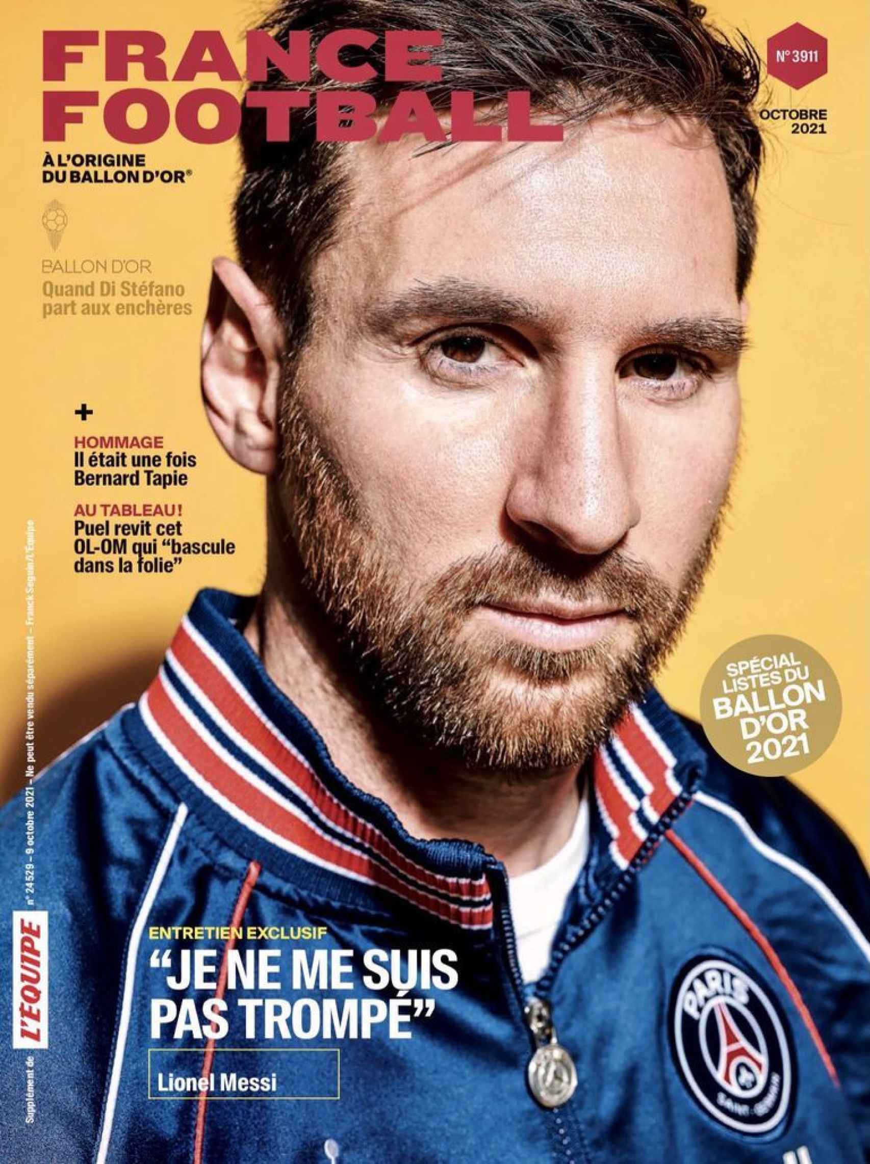 Leo Messi, en la portada de France Football