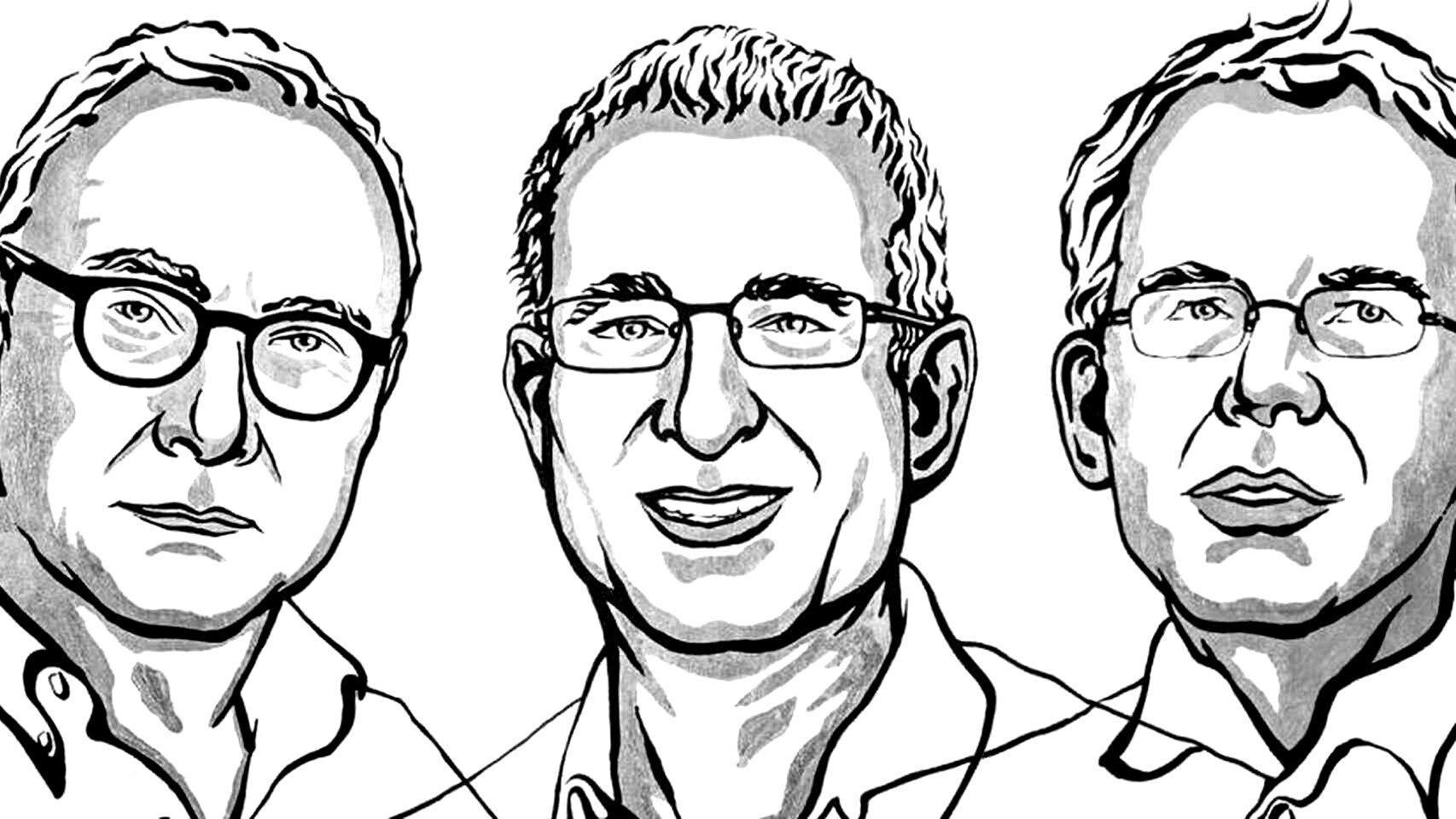 Los ganadores del Nobel de Economía 2021, David Card, Joshua Angrist y Guido Imbens.