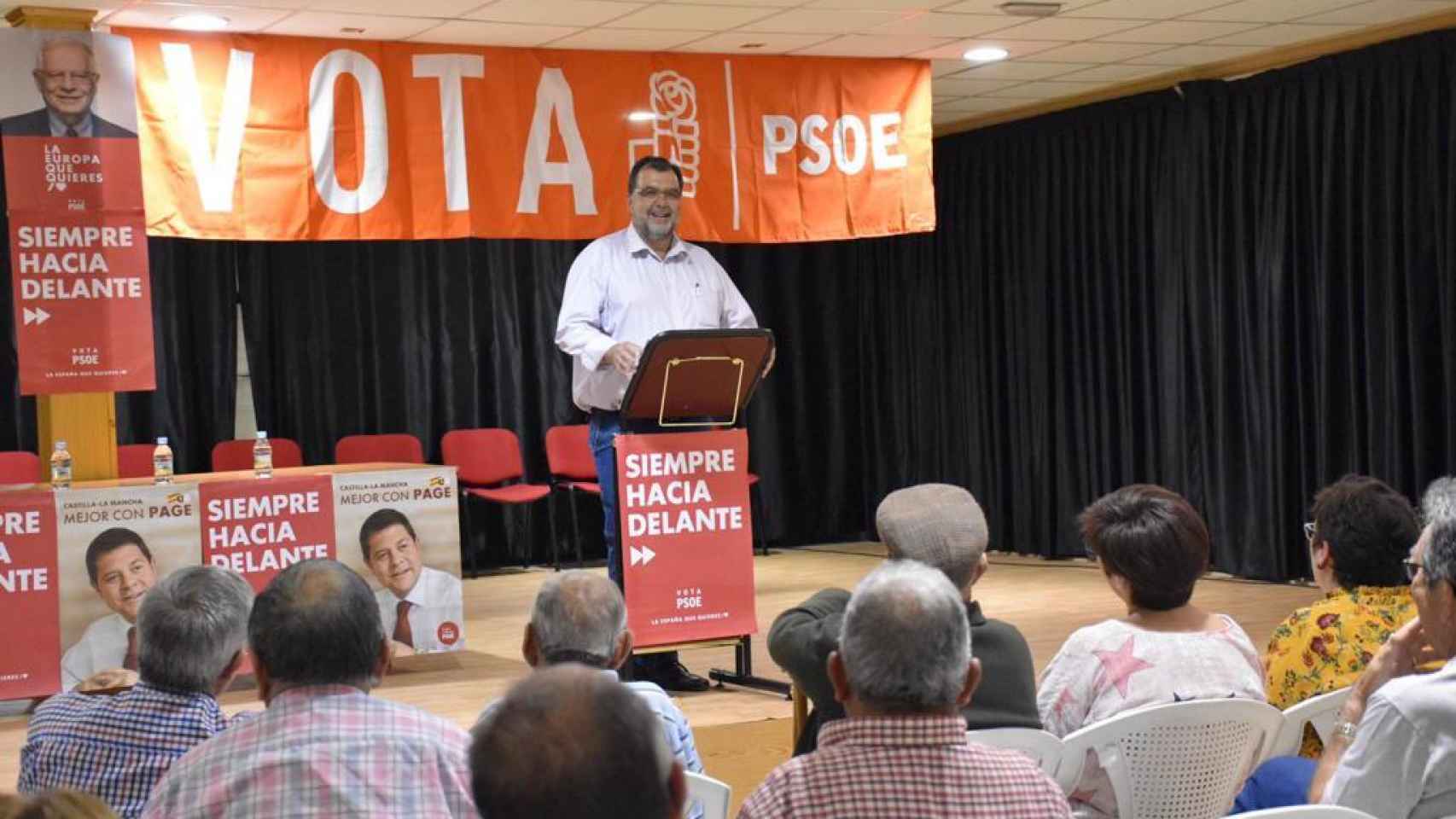 Mitin del PSOE en Villalgordo del Júcar.