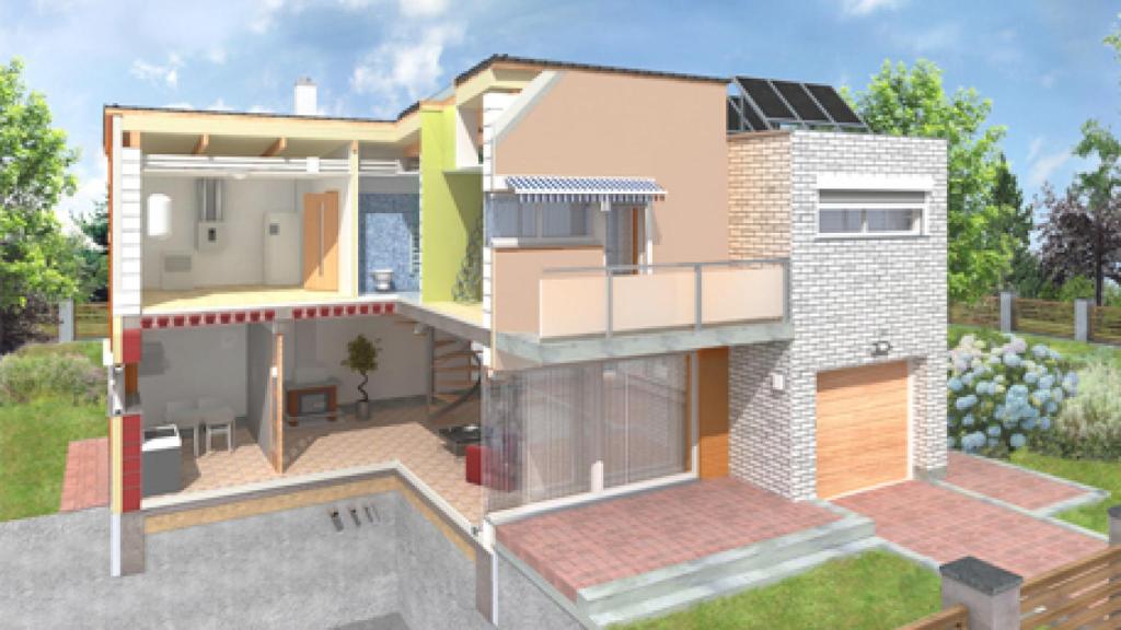 Vista de un diseño passivhaus, sostenible desde sus bocetos.