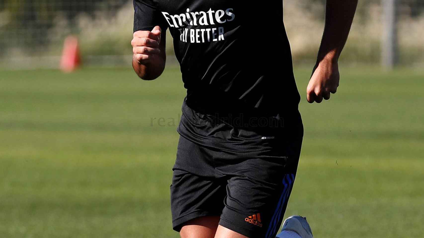 Marco Asensio, en un entrenamiento del Real Madrid