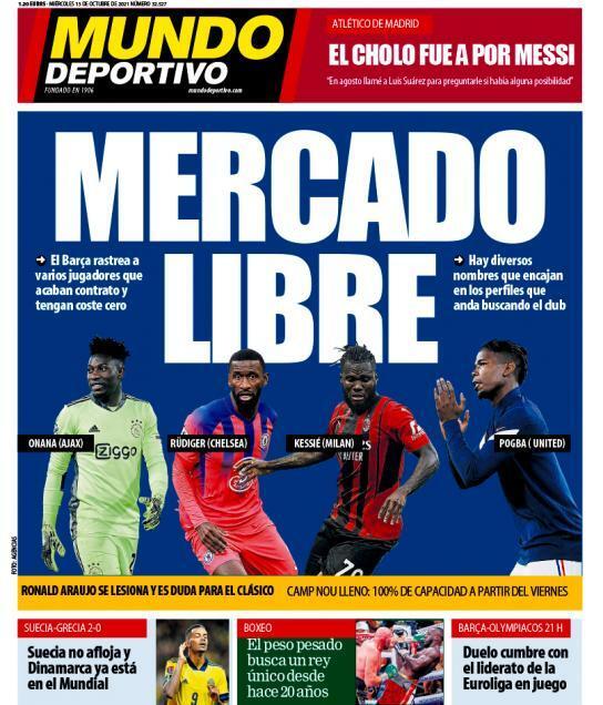 La portada del diario Mundo Deportivo (13/10/2021)
