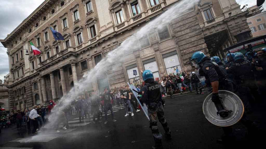 Protestas el pasado día 9 en Roma contra el pasaporte Covid.