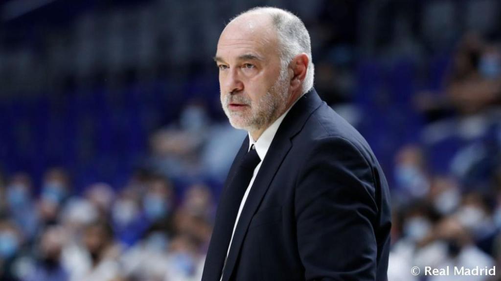 Pablo Laso, en un partido del Real Madrid de Baloncesto de la temporada 2021/2022