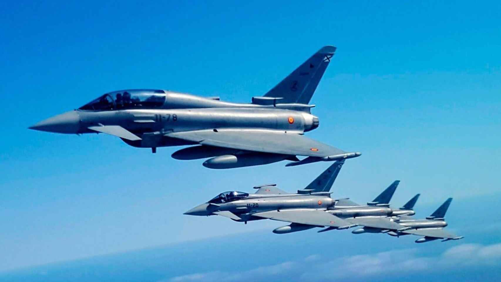 Algunos cazas Eurofighter.