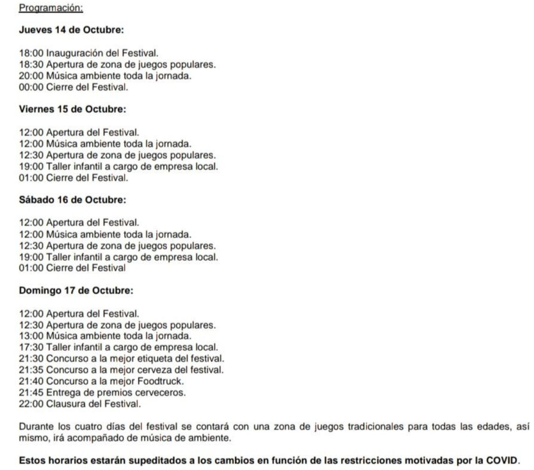 Programa de actividades
