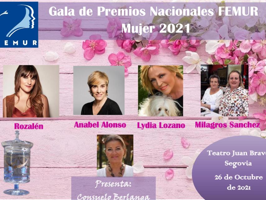Cartel con las galardonadas en esta edición