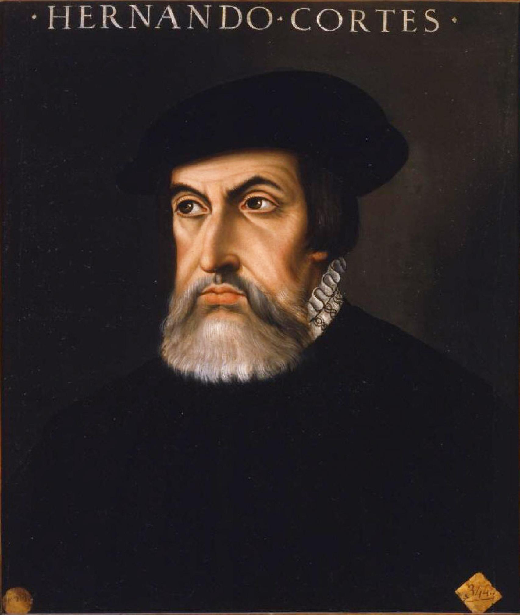 Retrato de Hernán Cortés.